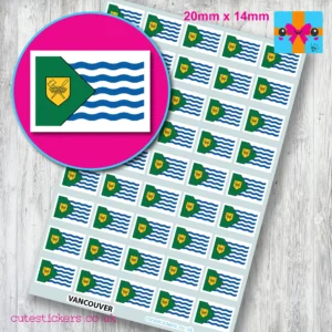 Vancouver City flag stickers 20mm