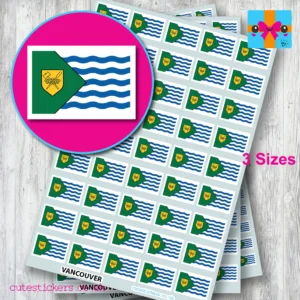 Vancouver City flag stickers 3 sizes