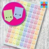 kawaii flag tab style planner stickers