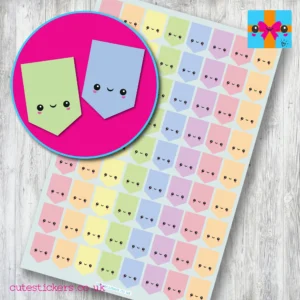kawaii flag tab style planner stickers