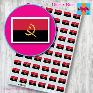 Angola flag stickers 15mm