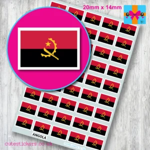 Angola flag stickers 20mm