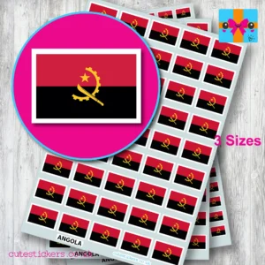 Angola flag stickers 3 sizes