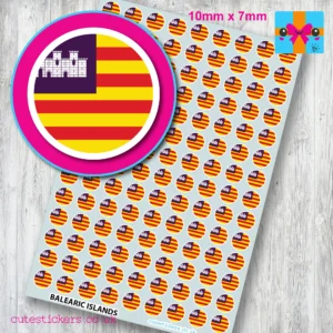 Balearic Islands ROUND flag stickers 10mm