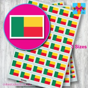 Benin flag stickers 3 sizes