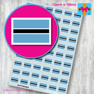Botswana flag stickers 15mm