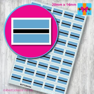 Botswana flag stickers 20mm