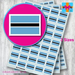 Botswana flag stickers 3 sizes