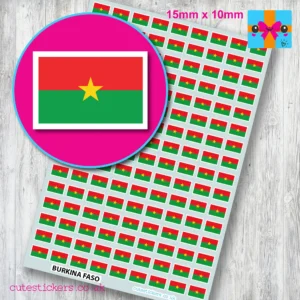 Burkina Faso flag stickers 10mm