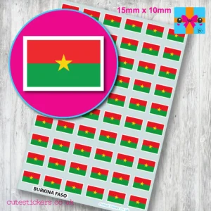 Burkina Faso flag stickers 15mm