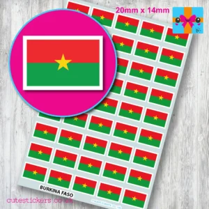 Burkina Faso flag stickers 20mm