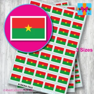 Burkina Faso flag stickers 3 sizes