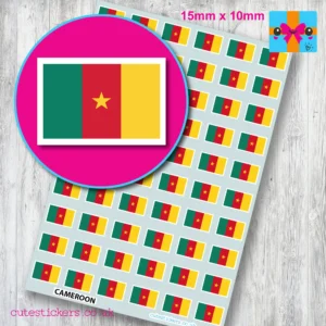 Cameroon flag stickers 15mm