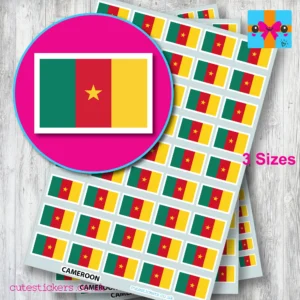 Cameroon flag stickers 3 sizes