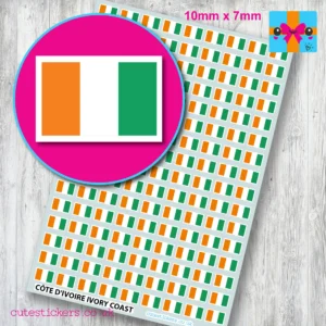 Côte d'Ivoire Ivory Coast flag stickers 10mm