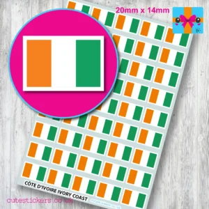 Côte d'Ivoire Ivory Coast flag stickers 20mm