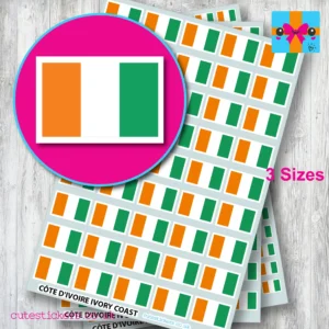Côte d'Ivoire Ivory Coast flag stickers 3 sizes