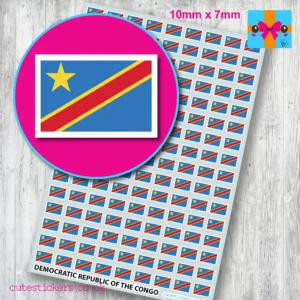 DRC Democratic Republic of Congo flag stickers 10mm