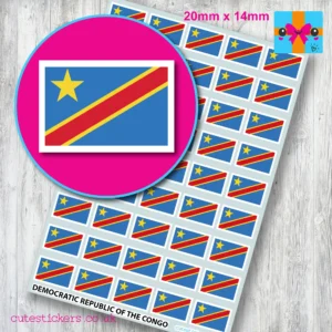 DRC flag stickers 20mm