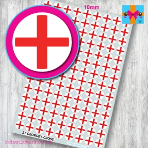 England St Georges Cross - ROUND flag stickers 10mm