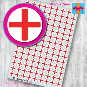 England St Georges Cross ROUND flag stickers 10mm