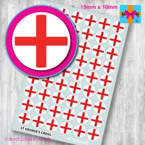 England St Georges Cross ROUND flag stickers 15mm