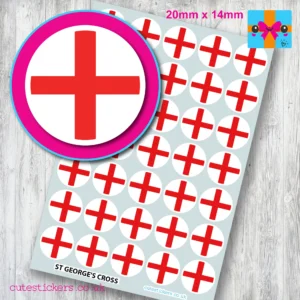 England St Georges Cross ROUND flag stickers 20mm