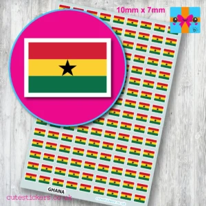 Ghana flag stickers 10mm
