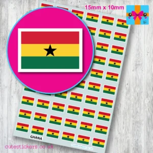 Ghana flag stickers 15mm