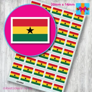 Ghana flag stickers 20mm