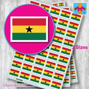 Ghana flag stickers 3 sizes
