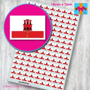 Gibraltar flag stickers 10mm