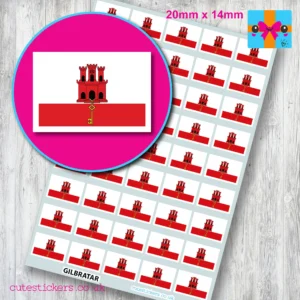 Gibraltar flag stickers 20mm