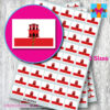 Gibraltar flag stickers 3 sizes