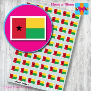 Guinea-Bissau flag stickers 15mm