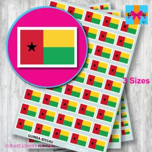 Guinea-Bissau flag stickers 3 sizes