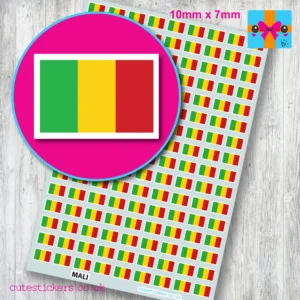 Mali flag stickers 10mm