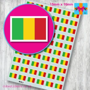 Mali flag stickers 15mm