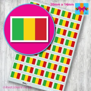 Mali flag stickers 20mm