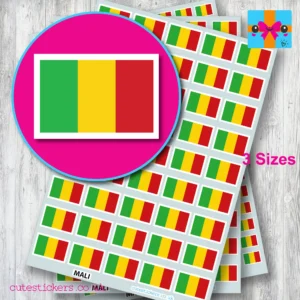 Mali flag stickers 3 sizes