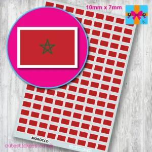 Morocco flag stickers 10mm