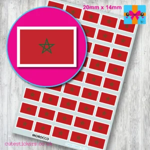 Morocco flag stickers 20mm