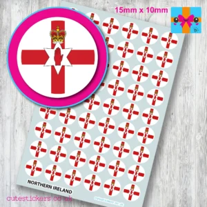 Northern Ireland ROUND flag stickers 15mm