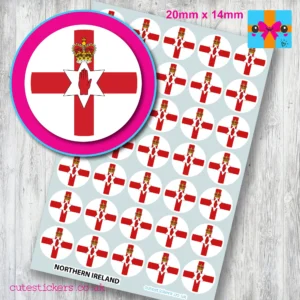 Northern Ireland ROUND flag stickers 20mm