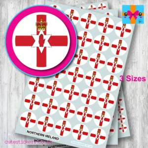 Northern Ireland ROUND flag stickers 3 stickers