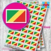 Republic of the Congo flag stickers 3 sizes