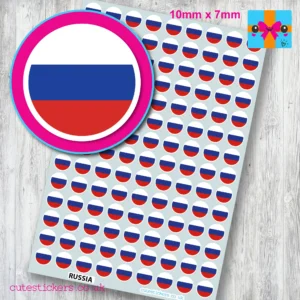 Russia ROUND flag stickers 10mm