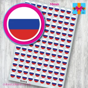 Russia Russian ROUND flag stickers10mm