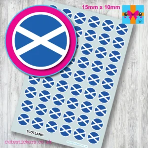 Scotland ROUND flag stickers 15mm