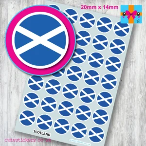 Scotland ROUND flag stickers 20mm